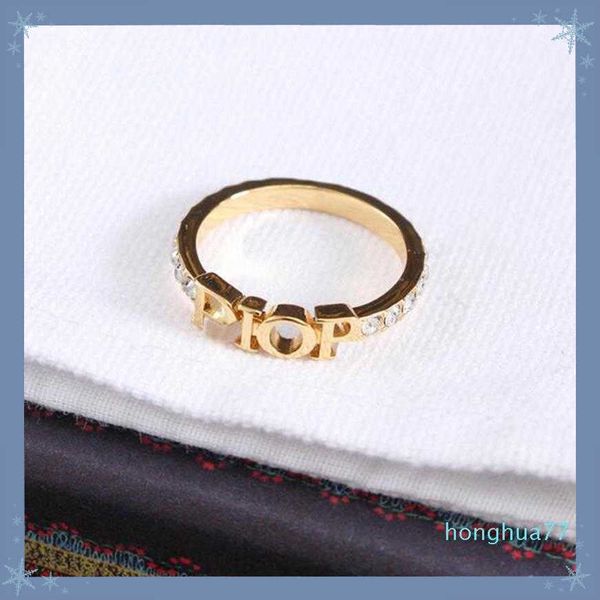 

fashion designer gold letter band rings bague for lady women party wedding lovers gift engagement jewelry with box283c33548899, Silver