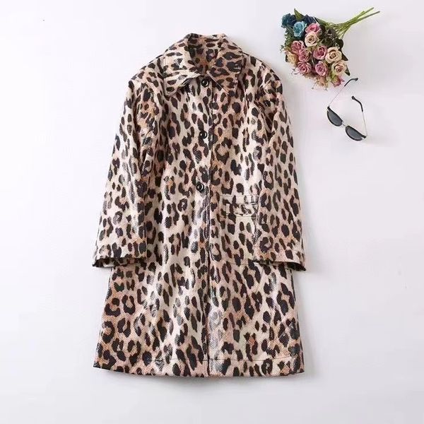 

trench coats new european and american women's wear for winter 2022 leopard print single breasted long sleeve lapel fashion trench coat, Tan;black