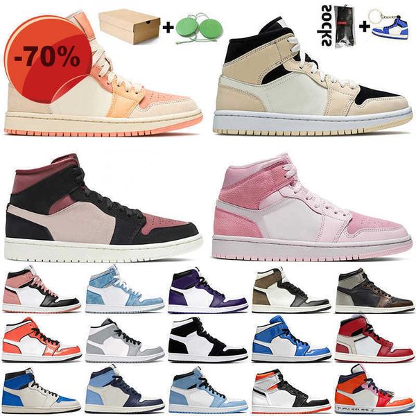 

shoes jumpman 1 1s mid basketball women men barely apricot orange digital pink canyon rust trainers sports sneakers hyper royal