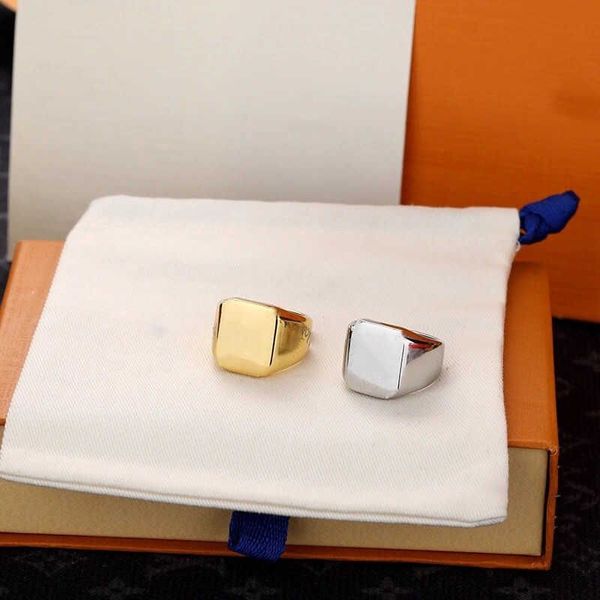 

2022 new fashion titanium steel designer ring letter couple rings fashion lover rings gold plated jewelry supply quality, Silver