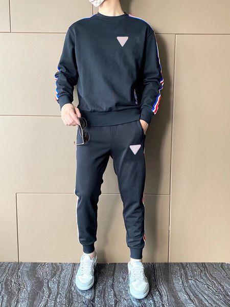 

tracksuit brand designer 2022 men's sweatshirt autumn round neck pullover long sleeve letter embroidery two piece set fashion casual me, Gray