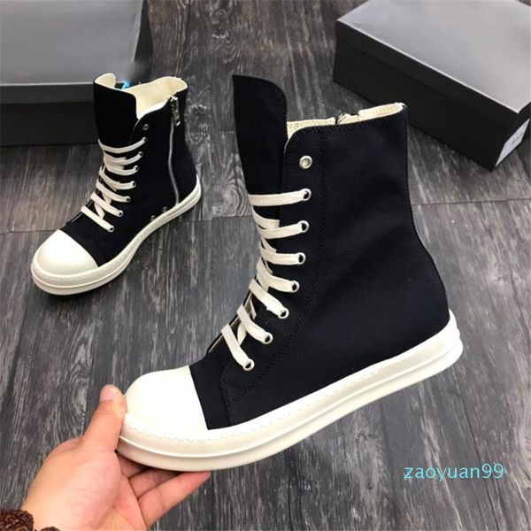 

shoes ro man high women canvas sneakers black lace up boots 35-44, White;red