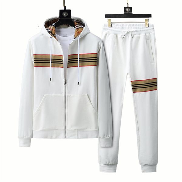 

fashion mens tracksuits designers sportswear men tracksuit set mens long sleeve plaid printing pattern embroidery running track kit casual s, Gray