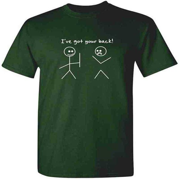 

i got your back stick character friendship novelty satire teen funny t-shirt, White;black