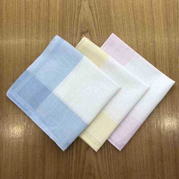 

12pcs soft cotton striped handkerchiefs wedding party hankie 118x118'' j220816, Blue;white