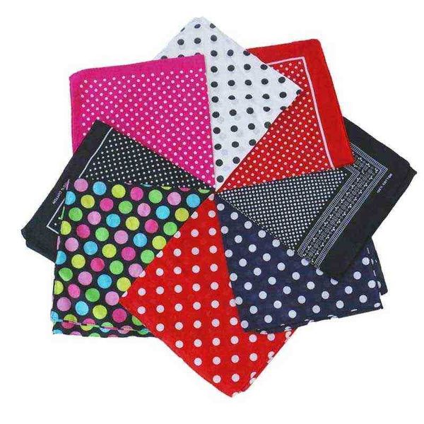 

2021 polka dot printed bandana square scarf men women fashion colorful boho style hip hop handkerchief wristband headwear mask j220816, Blue;white