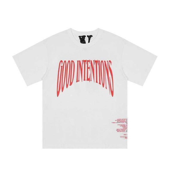 

men's t-shirts good intentions letters large round neck short sleeve tee for men and men, White;black