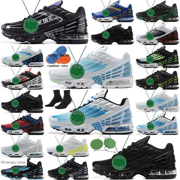 

running shoes sports sneakers trainers triple black white laser blue hyper rainbow purple with box tn plus 3 gs men boys nebul air nks