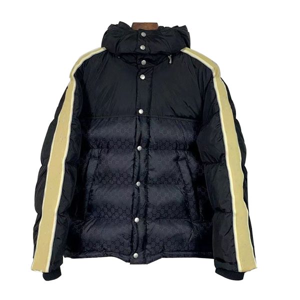 

mens black puffer jacket down clothes padded quality coats outdoor keep warm outerwear cold protection badge decoration plus christmas
