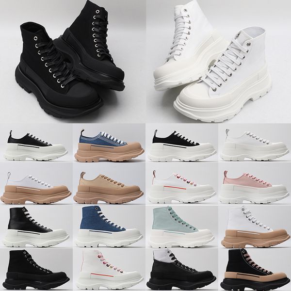 

designer canvas boots men women high white black denim platform sole espadrilles oversized flats platform espadrille flat sneakers