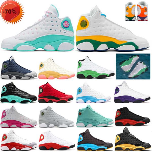 

2022 13 13s mens basketball shoes aurora green black cat court purple singles day playground cny men shoes sneaker trainers 5.5-13
