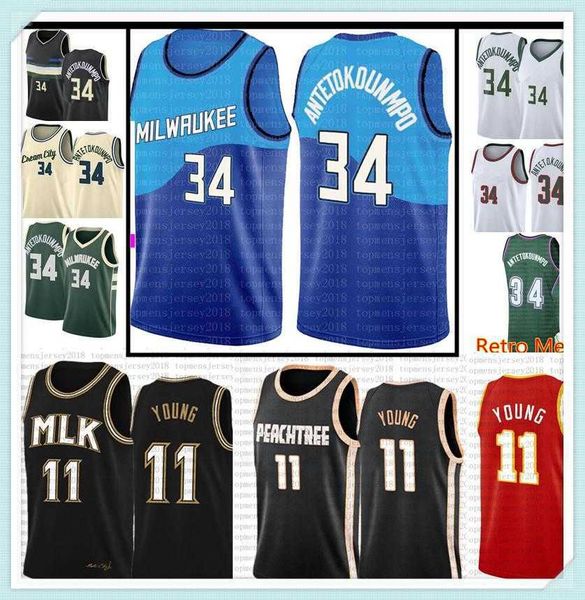 

# giannis 34 mens antetokounmpo jersey trae 11 young basketball jerseys green black white red beige s-xxl 999, Black;red