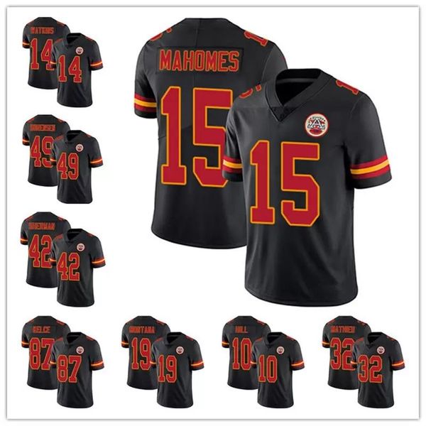 

ell 23h jersey kansas''city''chiefs''men''nfl''women rush vapor, Black