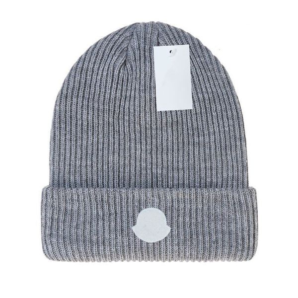 

new designer fashion beanies hats men's and women's models bonnet winter beanie knitted wool hat plus velvet cap skullies thicker, Blue;gray