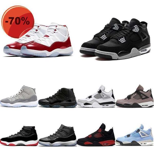 

university blue jumpman 4 4s retro basketball shoes black canvas cherry midnight navy cat military red thunder cool grey men designer 11 11s