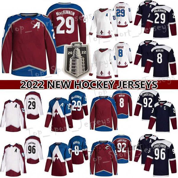 

fans tees ad hockey jersey stanley cup finals 29 nathan mackinnon 8 cale makar 96 mikko rantanen 92 gabriel landeskog 91 nazem kadri 19 sak, Black
