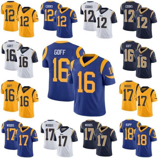 

jersey los''angeles''rams''men #12 brandin cooks 16 jared goff 17 robert woods 18 cooper kupp limited'&#0, Black