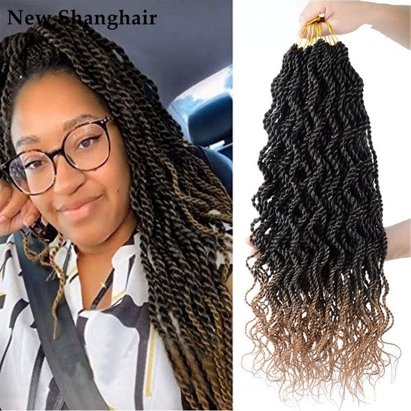 

18 inch senegalese wavy twist crochet braids hair pre looped twist braids crochet for black women wavy senegalese twist crochet hair bs32q