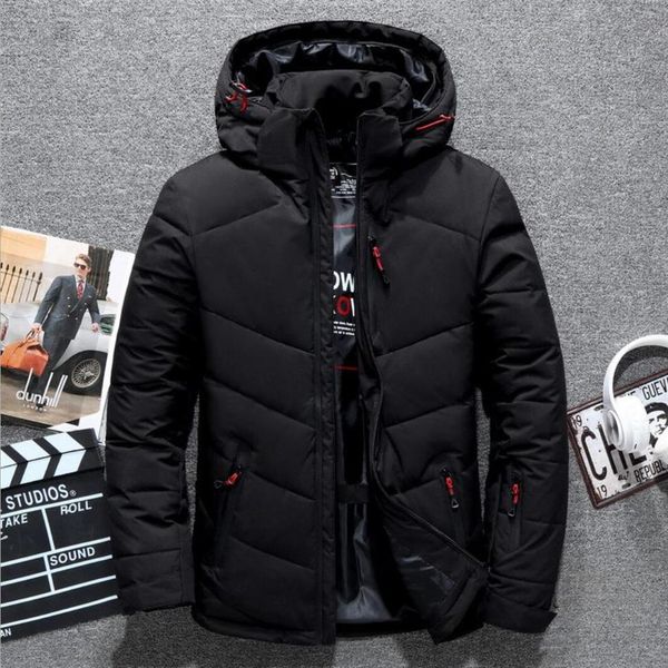 

north winter men down jackets parkas keep warm puffer jacket bomber coat soft shell hats thick hooded outdoor expedition ski outer242x, Black;brown