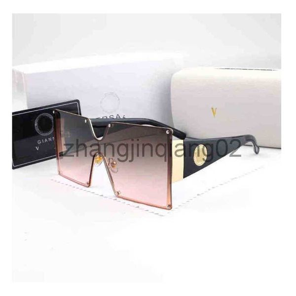 

designer versage sunglass eyewear cycle luxurious fashion woman mens large frame retro trend vintage baseball sport summer rimless medussa s, White;black