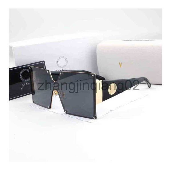 

designer versage sunglass cycle luxurious fashion woman mens large frame retro trend vintage baseball sport summer square medussa sunglasses, White;black