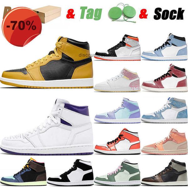 

with box 2021 jumpman 1 1s men women basketball shoes pollen electro orange court purple e out outdoor trainers sneakers 36-47