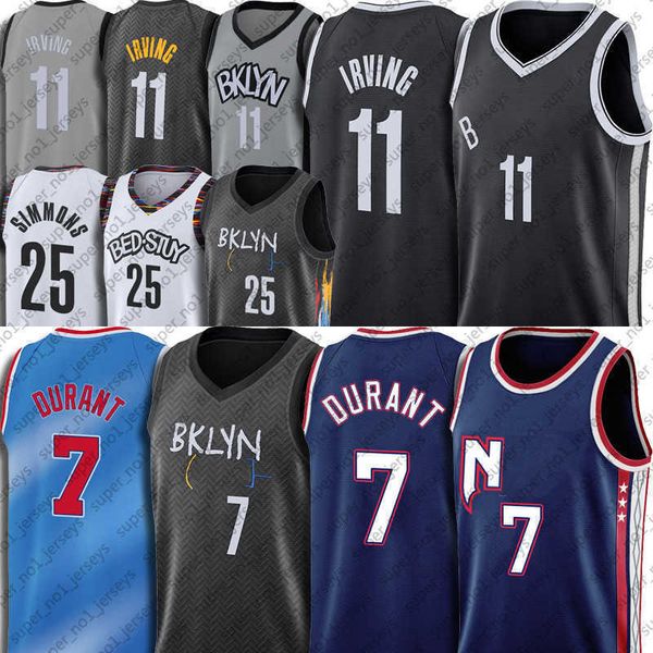 

ben 10 simmons kevin 7 durant jersey basketball kyrie 11 harden irving 75th anniversary uniform 2022 trade''nba''new, Black;red