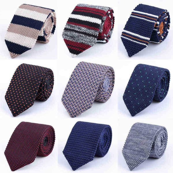 

linbaiway mode gebreide slanke stropdas gestreepte leisure breien hals voor mannen business wedding smalle stropdas gravatas corbatas j22081, Blue;white