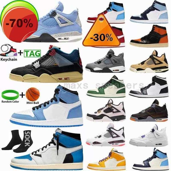 

jumpman 1s 1 sail black cat 4 4s basketball shoes bred banned sports men women university blue chicago noir obsidian unc fire red fearless g
