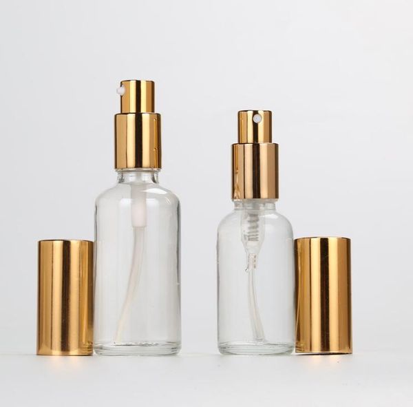 

100pcs 50ml clear glass spray bottle clear mist sprayer new sn792