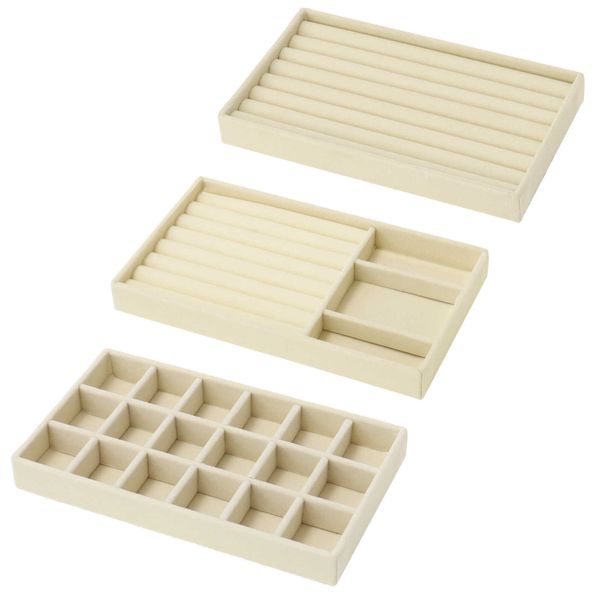 

jewelry boxes velvet display tray case stackable exquisite holder portable ring earrings necklace organizer box l221021, Black;white