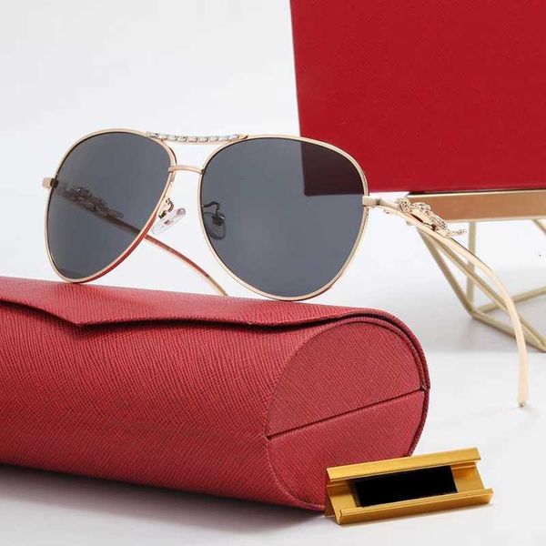 

pilot sunglasses men classic new mirror print interpretation three-dimensional golden leopard decorative arm luxury high end meal frame, White;black