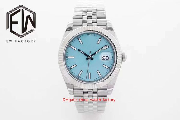 

8 style ew factory mens watch 41mm 126334 126333 wimbledon watches luminova 72 hours power reserve cal.3235 movement mechanical automatic me, Slivery;brown