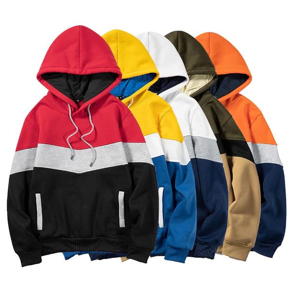 

2020 new style hoodies sweatshirts patchwork long sleeve men women autumn winter casual sports hooded sweatshirts 210g, Black