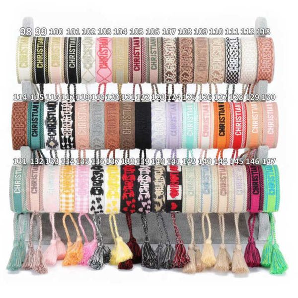 

fashion bracelets luxury women's brand bangle d designer jewelry embroidered word bracelet letter rope woven tassel simple trinket men, Black