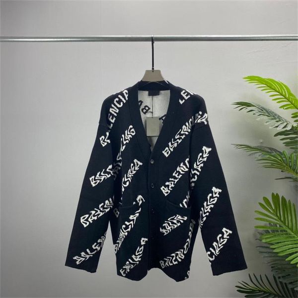 

designer hoodie mens sweater paris home versatile new fashion letter jacquard knit cardigan sweater jacket women's loose shirt european, Black;brown