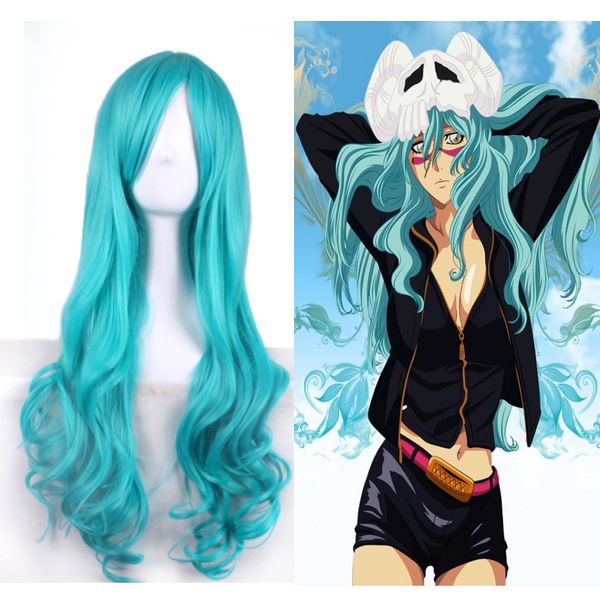 

fashion new anime cosplay green curl nelly ayur du oude schiff wig, Black