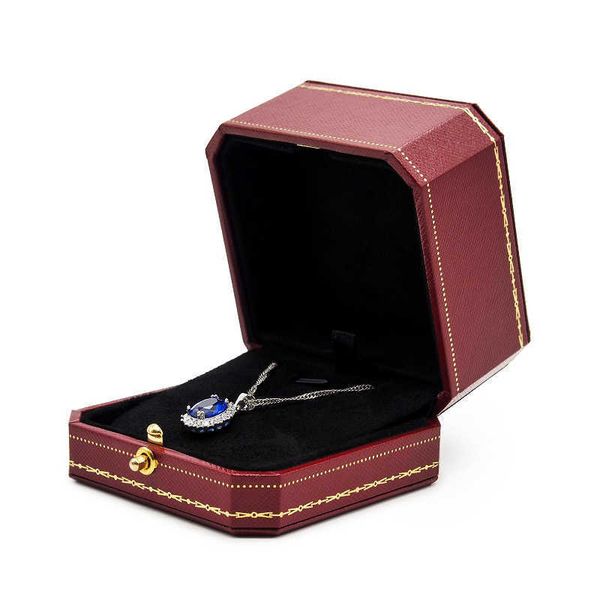 

jewelry boxes retro red high-end octagonal necklace box jewelry packaging storage case pendant gift l221021, Black;white