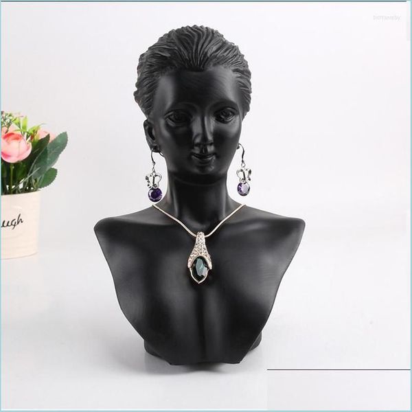 

jewelry pouches bags jewelry pouches black resin mannequin bust for women necklace display rack pendant earring stand holder show d dh6qr, Pink;blue