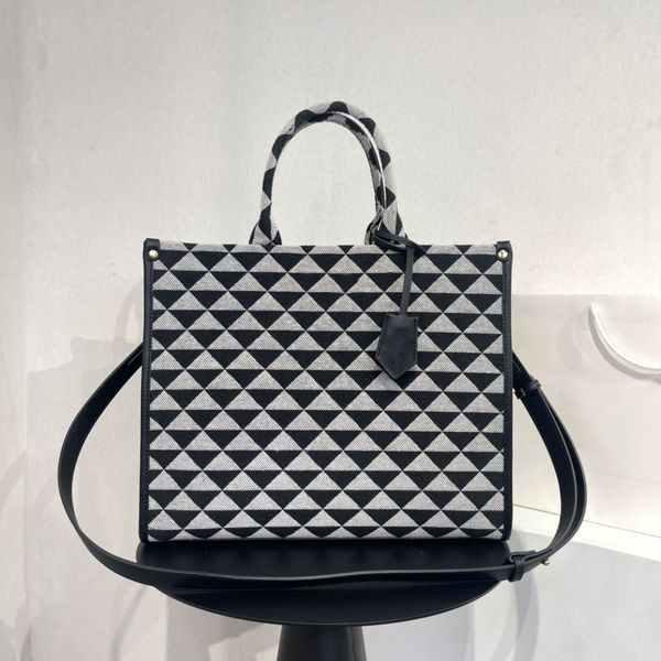 

2023 womens tote designer handbags luxury triangle bag small symbole jacquard fabric handbag large totes women quality shoulder bags cross b