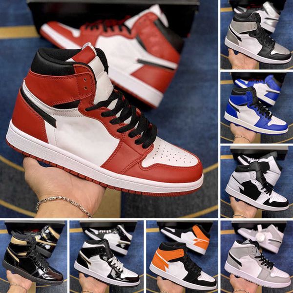 

basketball shoes designer sneakers university blue high dark mocha twist light smoke grey mens royal patent bred 1 chicago unc bordeaux jord, Black