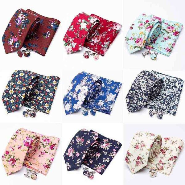 

men tie cufflinks set cotton printing butterfly ties for mens handkerchief party women tie gift wedding accessories j220816, Blue;white