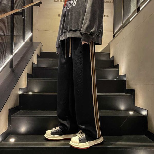 

trendy style high street for men version personality draping casual, Black