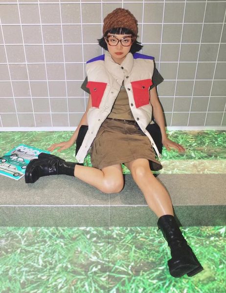 

women's vests coat wool jacket hip hop light down luxury couple designer winter g1007, Black;white