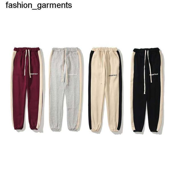 

designer pants new double line reflective essential pants men's sports pants, Black