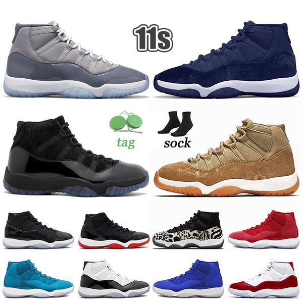

authentic 11 cool grey 11s basketball shoes mens womens new cherry red velvet midght navy blue hight red and white cherry jubilee j11 unc lo