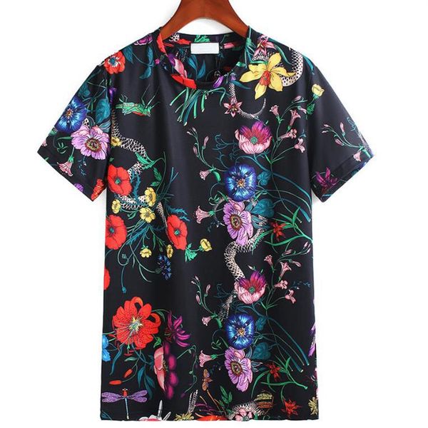 

new summer t shirt for men fashion floral print designer t shirts casual short sleeve tshirt2298, White;black