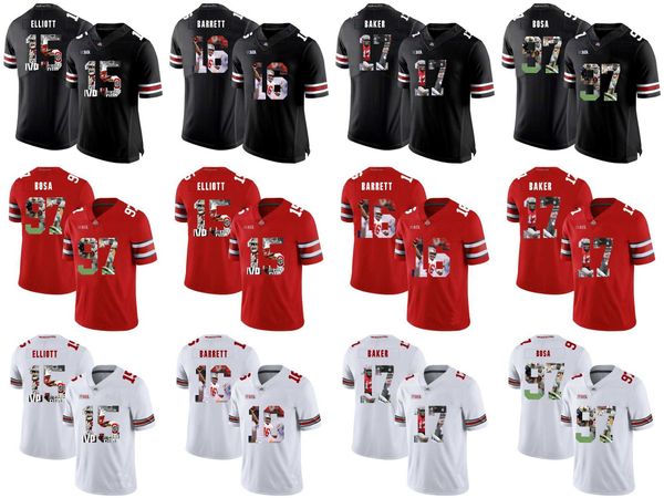 

ezekiel buckeyes # ohio state elliott j.t. barrett jerome baker joey bosa college football stitched jerseys white black red