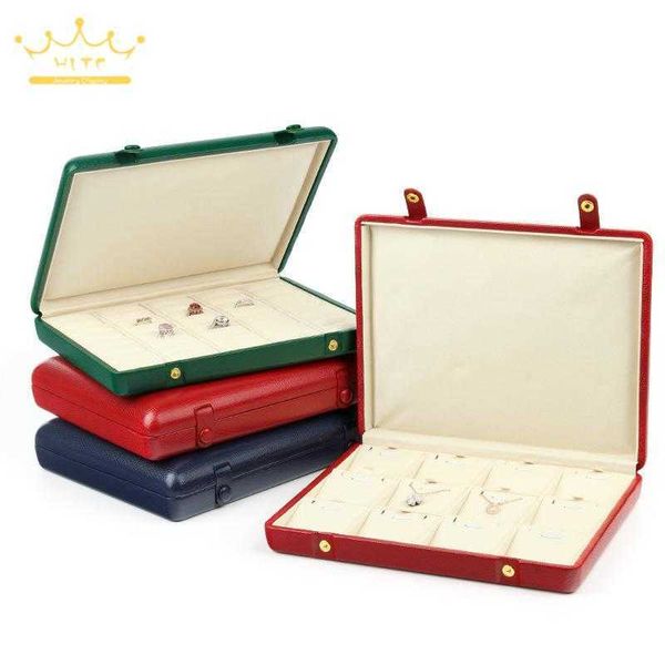 

jewelry boxes double snap ring pendant storage pu leather large capacity necklace display look at the pallet l221021, Black;white