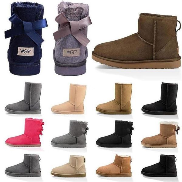 

new women snow boots fashion winter boot classic mini ankle short ladies girls womens booties triple black chestnut navy blue boot281o